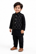 Jet black Embroidered suit (3 piece)