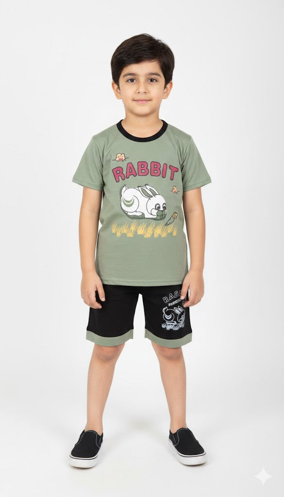 Bunny T-Shirt  with printed shorts