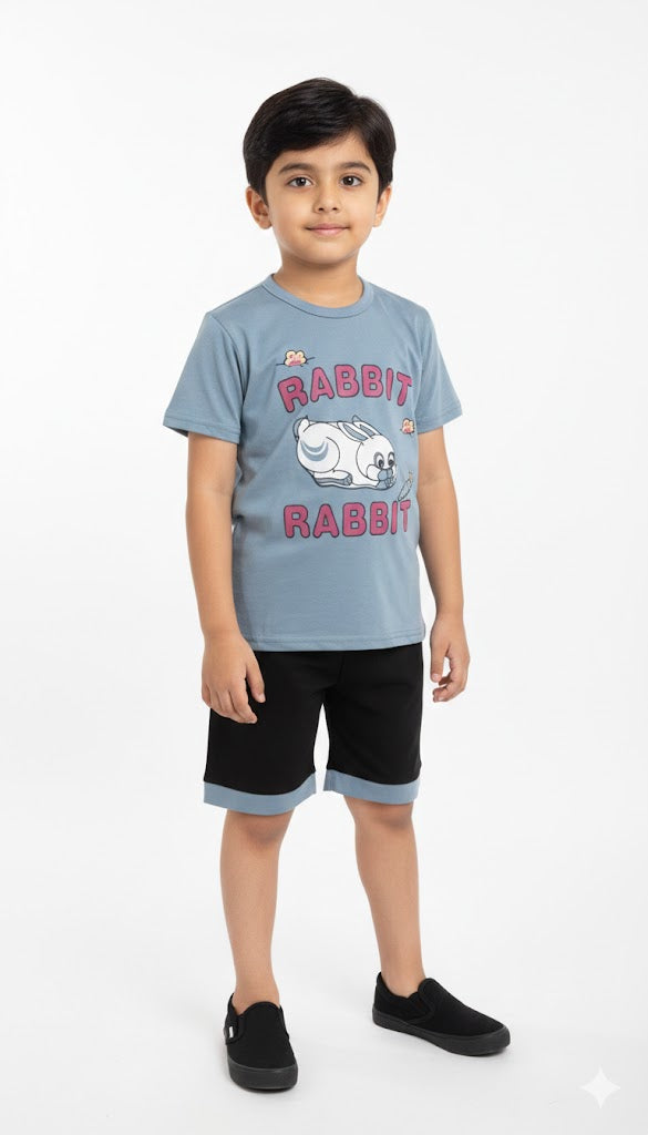Bunny T-Shirt  with printed shorts