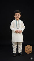 White embrioded kurta shalwar